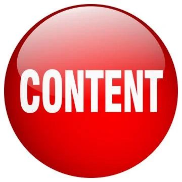 Content red round gel isolated push button Stock Illustration