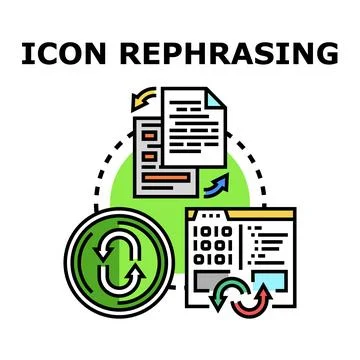 Content rephrasing process icon vector concept Stock Illustration