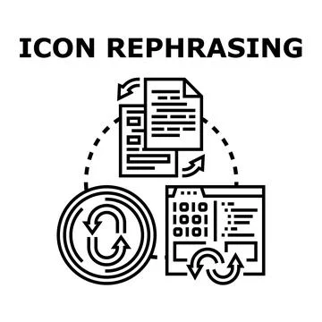 Content rephrasing process icon vector concept Stock Illustration