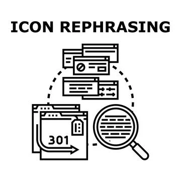 Content rephrasing for seo and website optimization strategy Stock Illustration