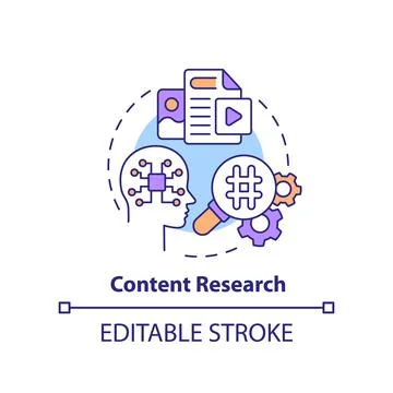 Content research concept icon 库存插图