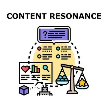 Content resonance strategy developing with digital marketing analysis Stock Illustration