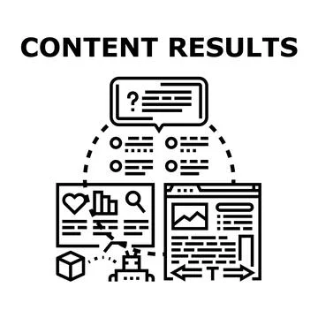 Content results analysis and digital marketing strategy Illustrazione stock
