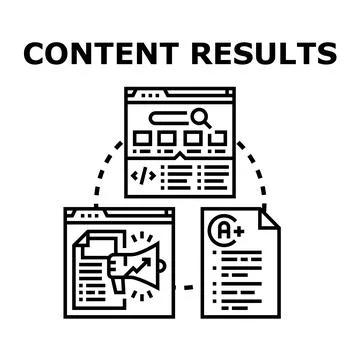 Content results analytics and digital marketing strategy Stock Illustration