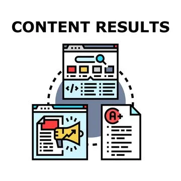 Content results analytics and digital marketing strategy Stock Illustration