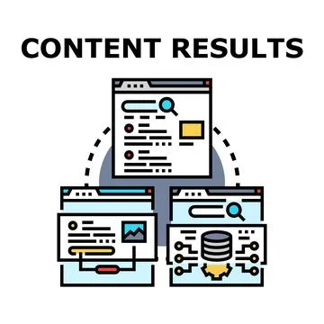 Content results showing search engine optimization concepts Stockillustratie