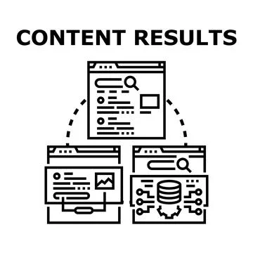 Content results showing search engine optimization concepts Ilustración de archivo
