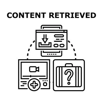 Content retrieving, managing digital media data Stock Illustration