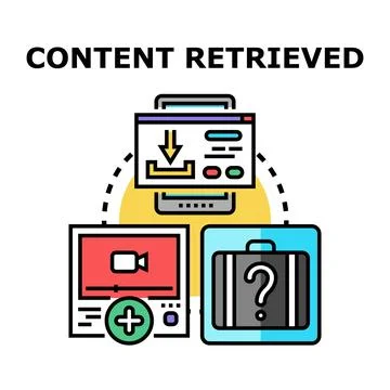 Content retrieving, managing digital media data Stock Illustration