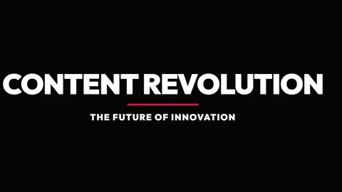 Content Revolution Typography on Black Background for Digital Media Transfo.. Stock Footage 337501041