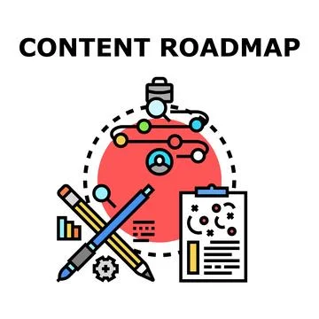 Content roadmap planning process for business development Illustrazione stock