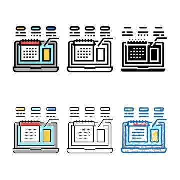 Content schedule color icon vector mix Stock Illustration