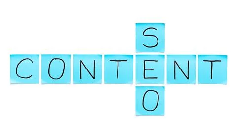 Content SEO Blue Sticky Notes 库存照片