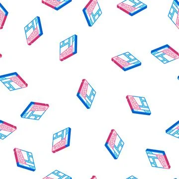 Content seo optimization isometric icon seamless pattern Illustrazione stock