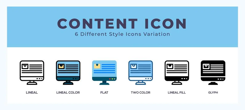 Content set of vector icon. For web. and mobile app Stock Illustration
