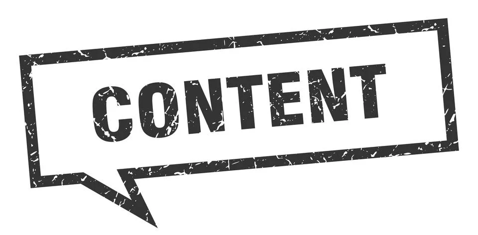 Content sign. content square speech bubble. content Stock Illustration