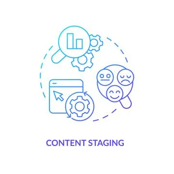 Content staging blue gradient concept icon Illustrazione stock