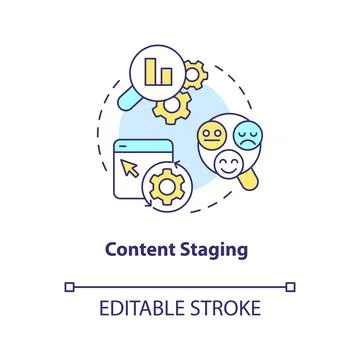 Content staging concept icon Stock Illustration