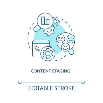 Content staging turquoise concept icon Illustrazione stock