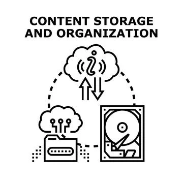 Content storage and organization in cloud computing Stock Illustration