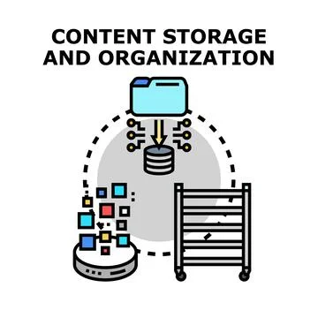 Content storage and organization computing and digital data イラスト素材