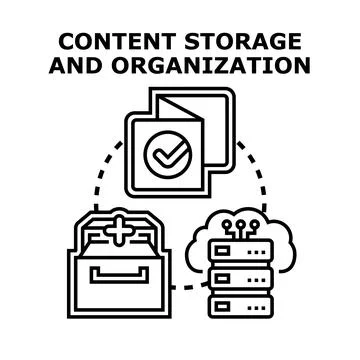 Content storage and organization concept vector illustration 库存插图