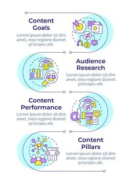 Content strategy framework infographic vertical sequence Stock Illustration