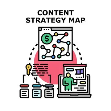 Content strategy map developing online marketing plan Stock Illustration