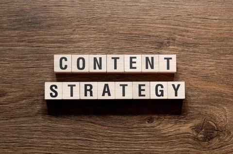 Content strategy - word concept on building blocks, text Stock Photos