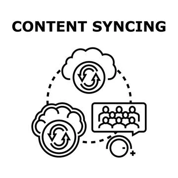 Content syncing across data cloud networks 库存插图