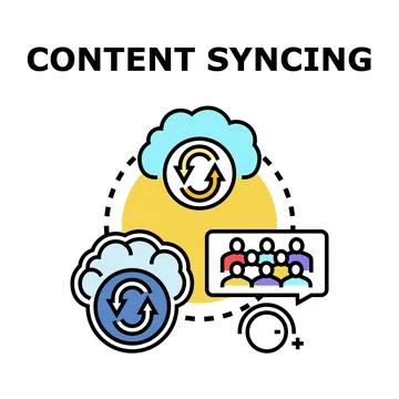 Content syncing across data cloud networks Illustrazione stock