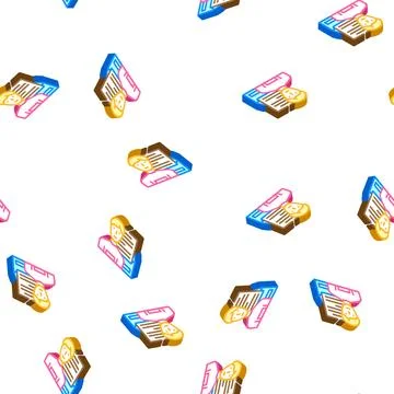 Content syndication lead isometric icon seamless pattern Stock Illustration