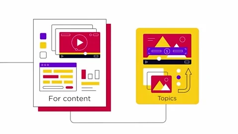Content targeting. Audience targeting examples: demographics, news. Stock Footage 212323934