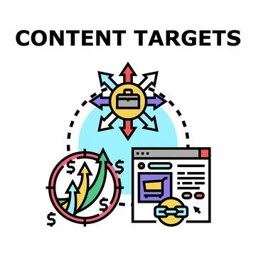 Content targeting strategy developing effective digital marketing Stock Illustration