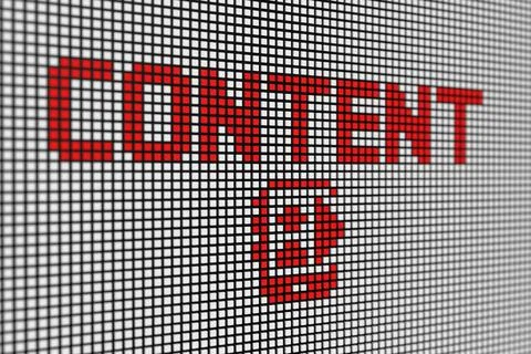 CONTENT text scoreboard blurred background 3d illustration Stock Illustration