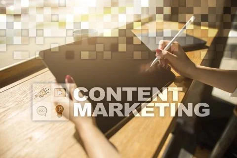 Content text on virtual screen. Business technology and internet concept. Фото