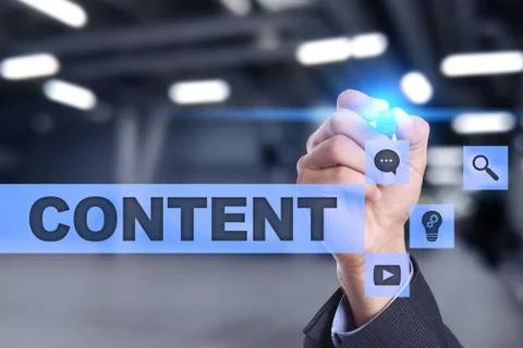 Content text on virtual screen. Business technology and internet concept. Фото