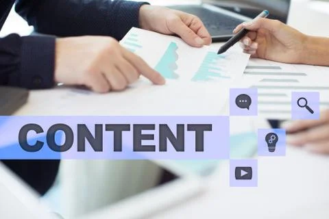 Content text on virtual screen. Business technology and internet concept. Фото