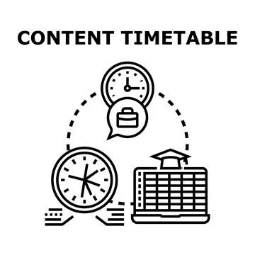 Content timetable planning business time management strategy Stock Illustration