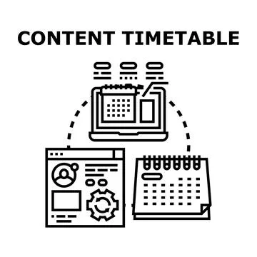 Content timetable planning digital marketing strategy Stockillustratie