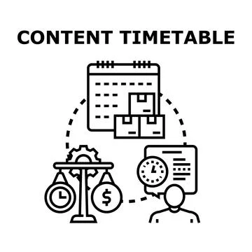 Content timetable planning managing time and value Stock-Illustration