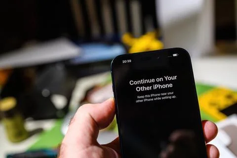 Content Transfer Upgrade: iPhone 14 Pro to 15 Pro Max Stock Photos