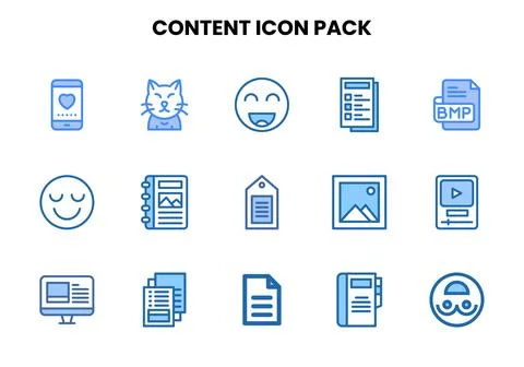 Content Two Colour Icons Pack Stockillustratie