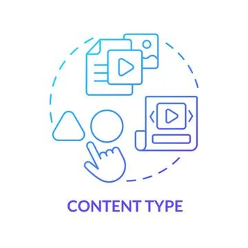 Content type blue gradient concept icon Stock-Illustration