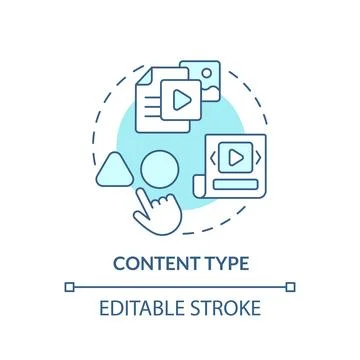 Content type turquoise concept icon Stock Illustration