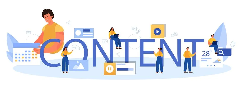 Content typographic header. Making responsive and viral content Stock Illustration