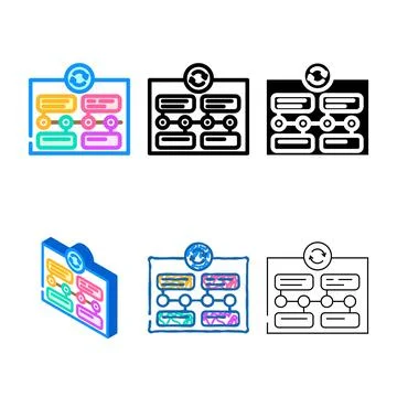 Content updates technical writer color icon range vector Stock Illustration