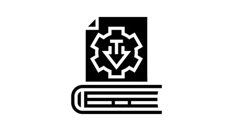 Content updates technical writer glyph icon animation Stock Footage 326152600