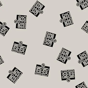 Content updates technical writer glyph vector seamless pattern Stock Illustration