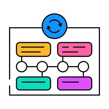 Content updates technical writer icon color illustration Illustrazione stock